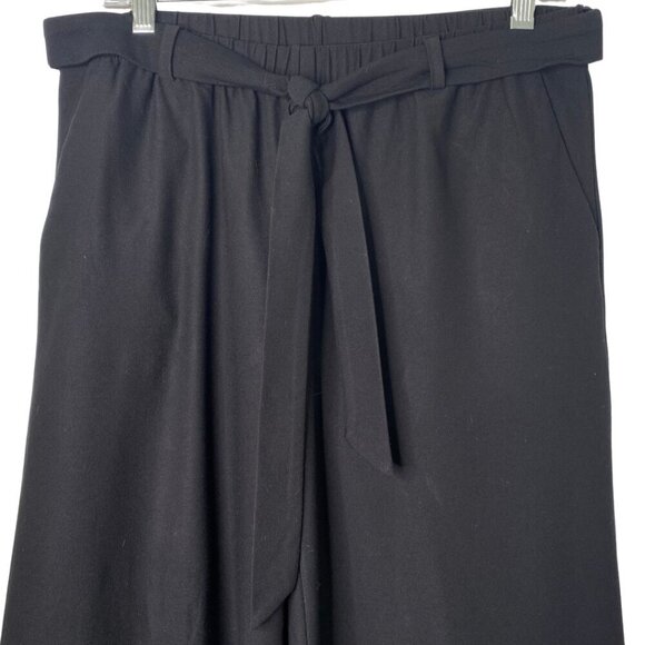 Eileen Fisher Women's Black Viscose Cropped Wide Leg Tie Front Pants, Small #220 - Picture 2 of 9